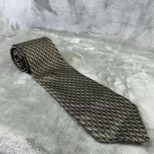 Dockers 100% Silk Neck Tie 4" x 62" Gray Taupe Blue Geometric Design